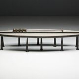 Thomas Serruys steel and stone brutalist coffee table, Belgium, 2019