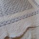 Plaid / bed throw reversible boutis white blue floral pattern brand Soleiado