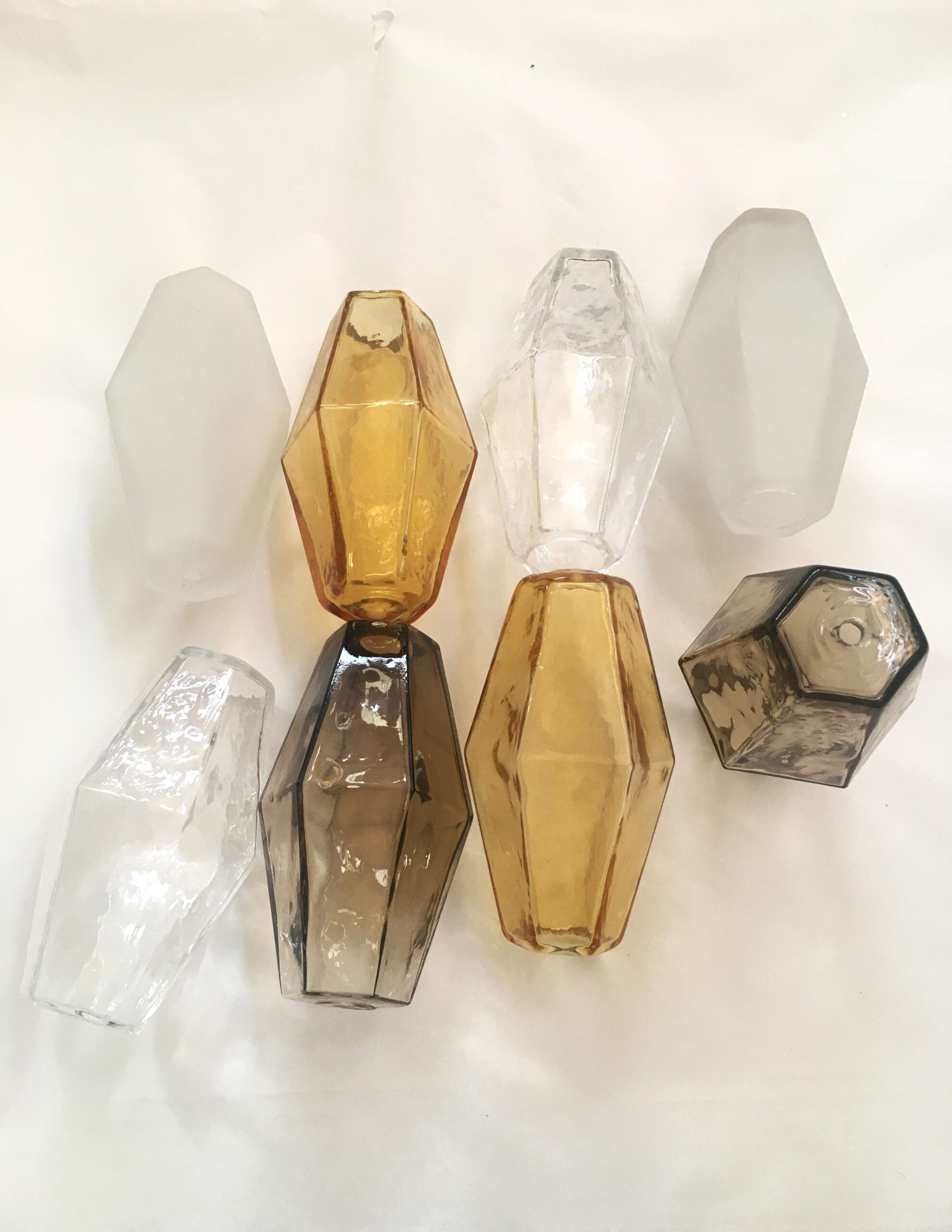 Multicolor “poliedri” murano glass chandelier