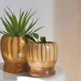 Set of two Scandinavian wooden pot covers