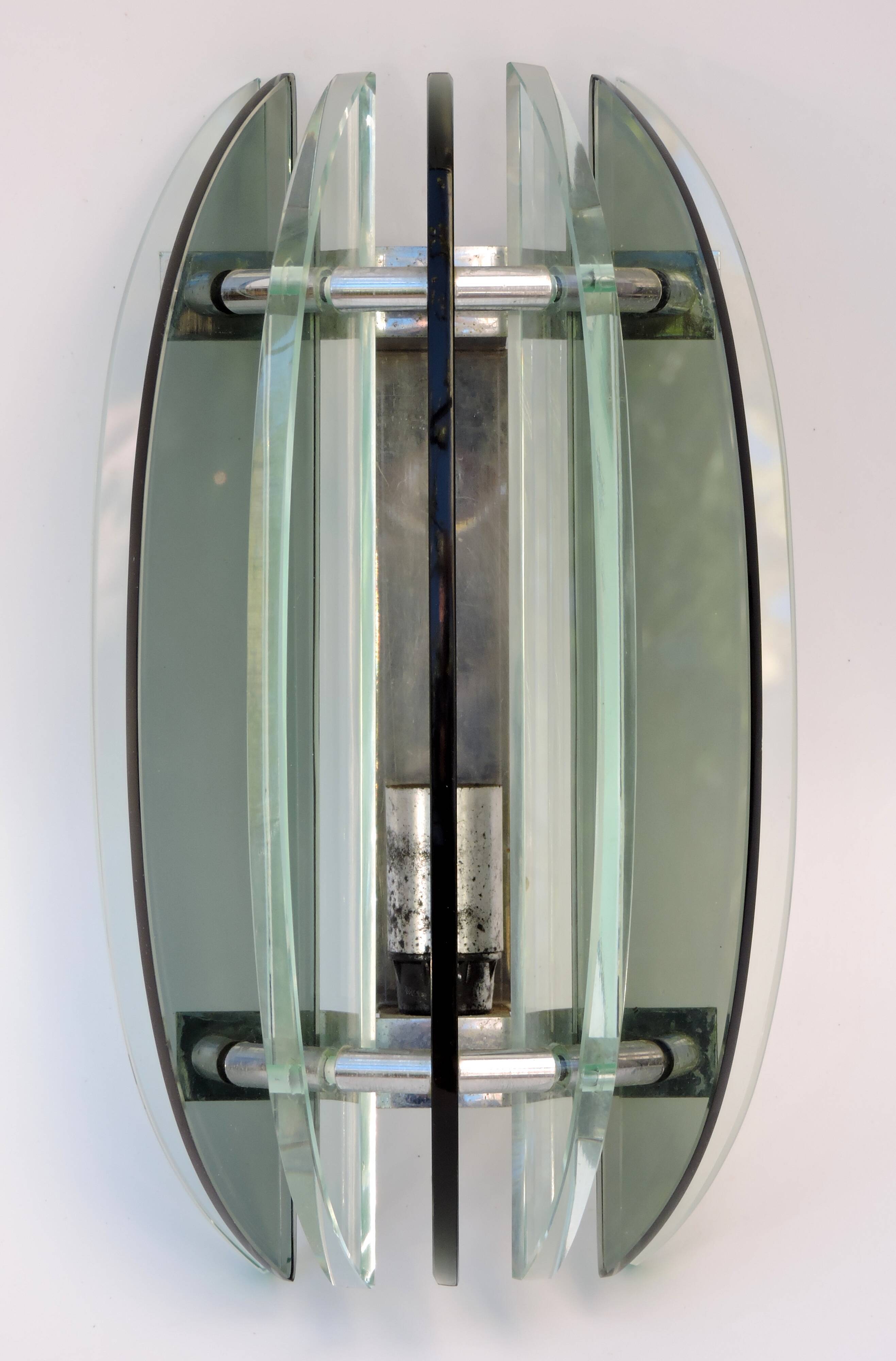 Vintage glass wall lamp from Veca Italy