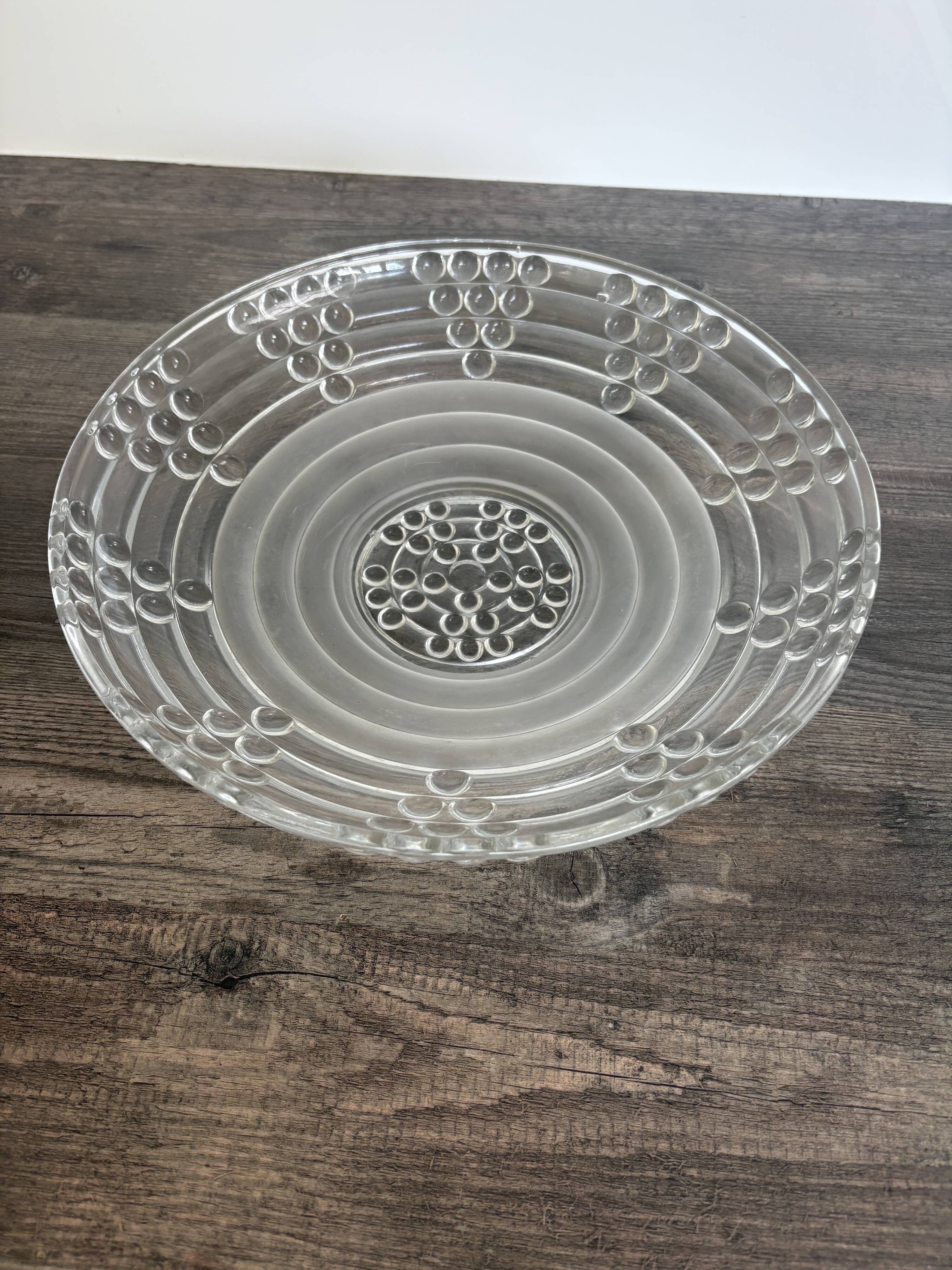 Vintage Art Deco pressed glass plate