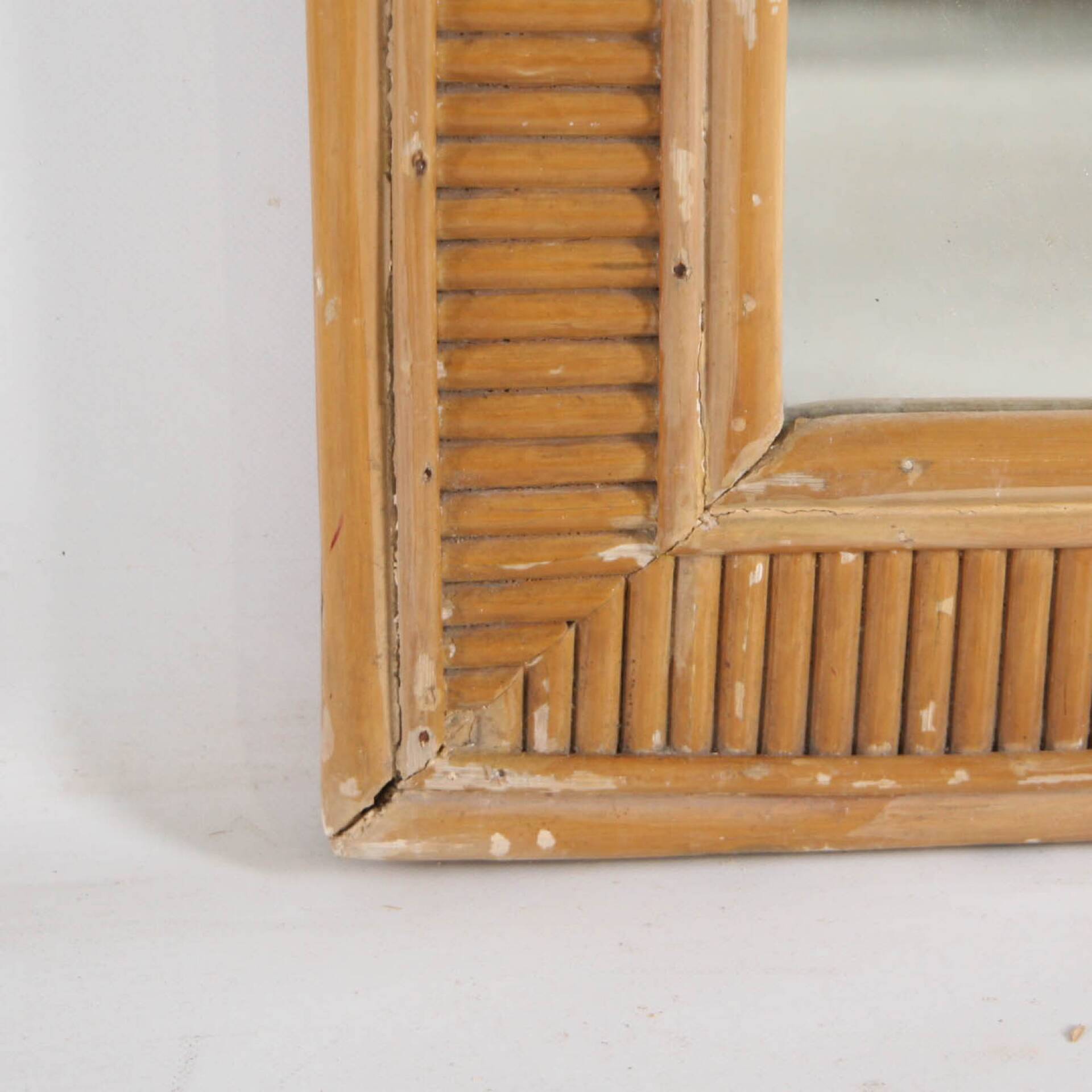 Pair of rattan and copper mirrors