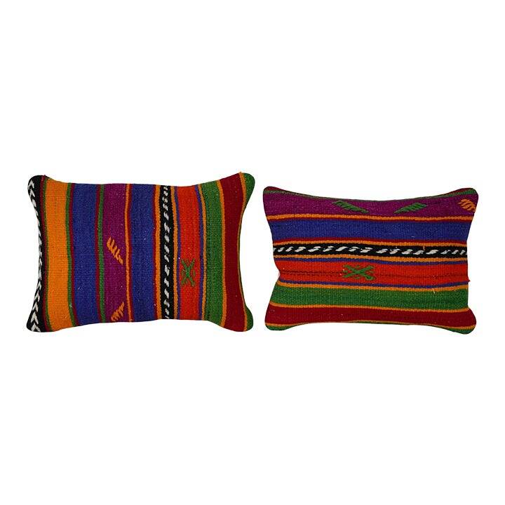 Set of 2 vintage kilim cushion covers 33x51 cm