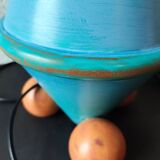 Patinated wooden sculptural lamp – unique piece