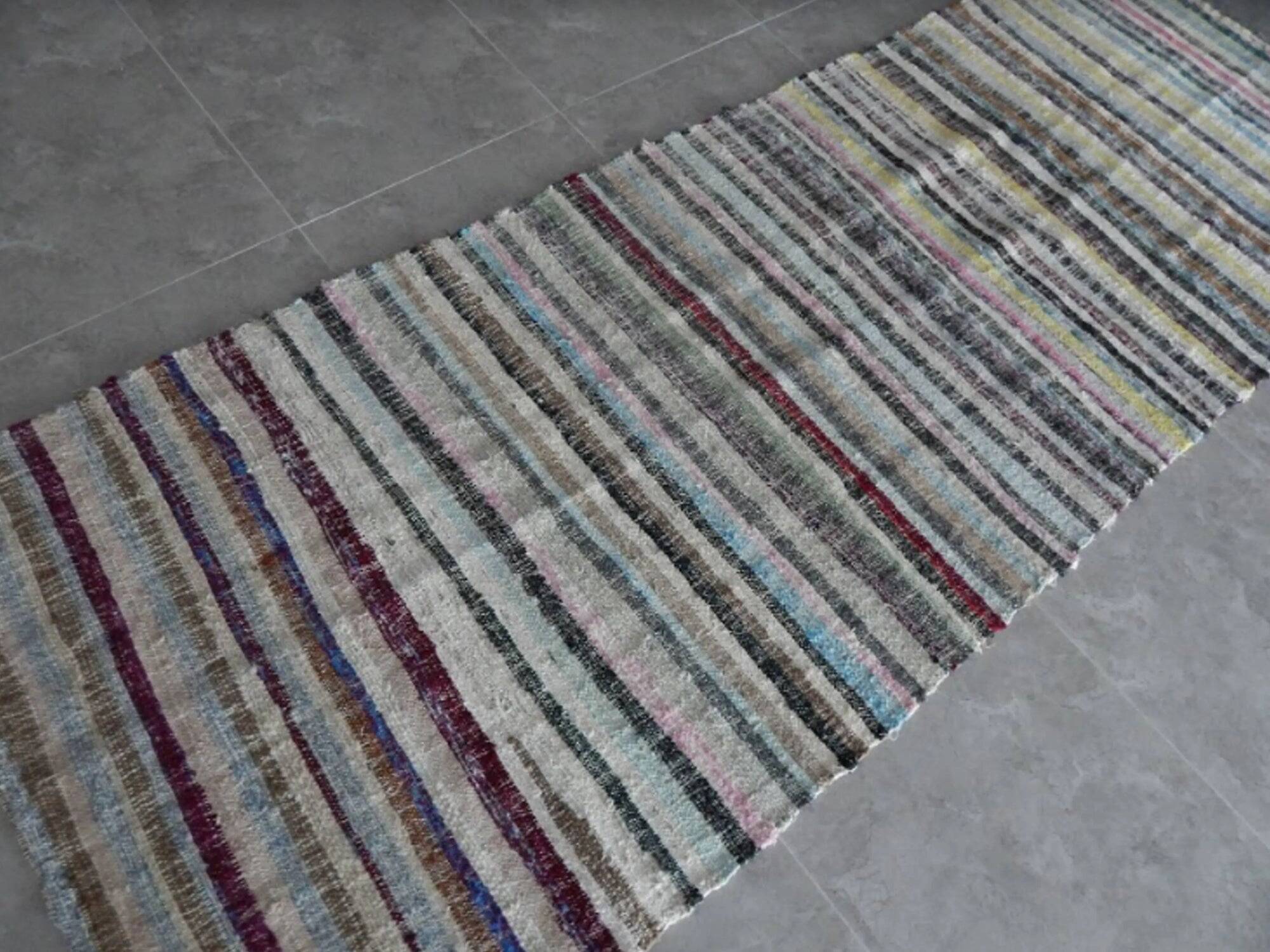 Vintage Turkish hallway rug 117x327 cm