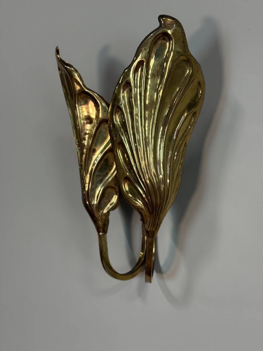 Set of four gilt brass wall lights, Tommaso Barbi, circa 1960.