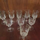 Suite of 11 nineteenth wine glasses