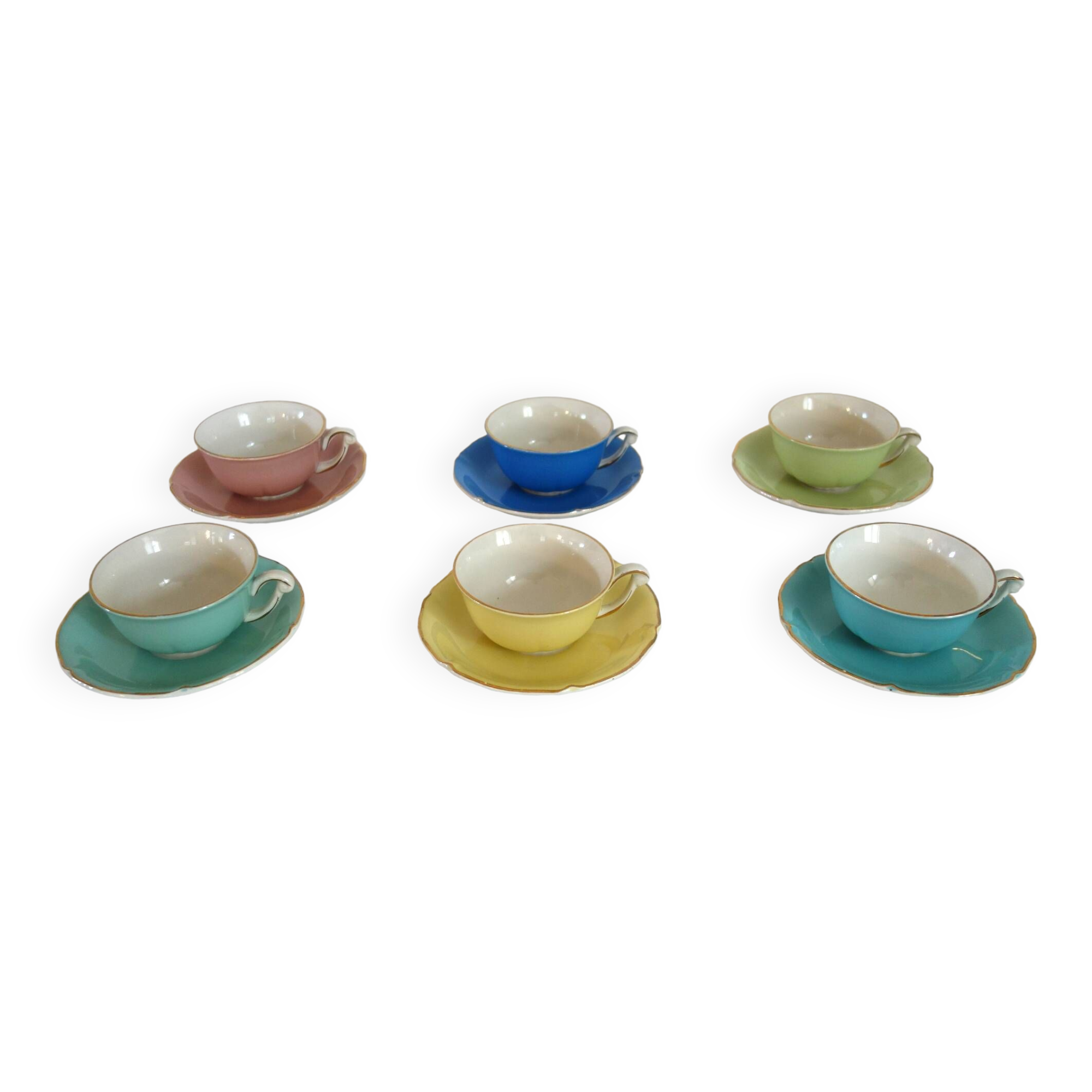 Set of 6 Saint Amand coffee cups, Trianon model, 1950s