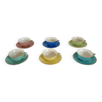 Set of 6 Saint Amand coffee cups, Trianon model, 1950s