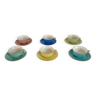 Lot de 6 tasses à café Saint Amand modèle Trianon années 50