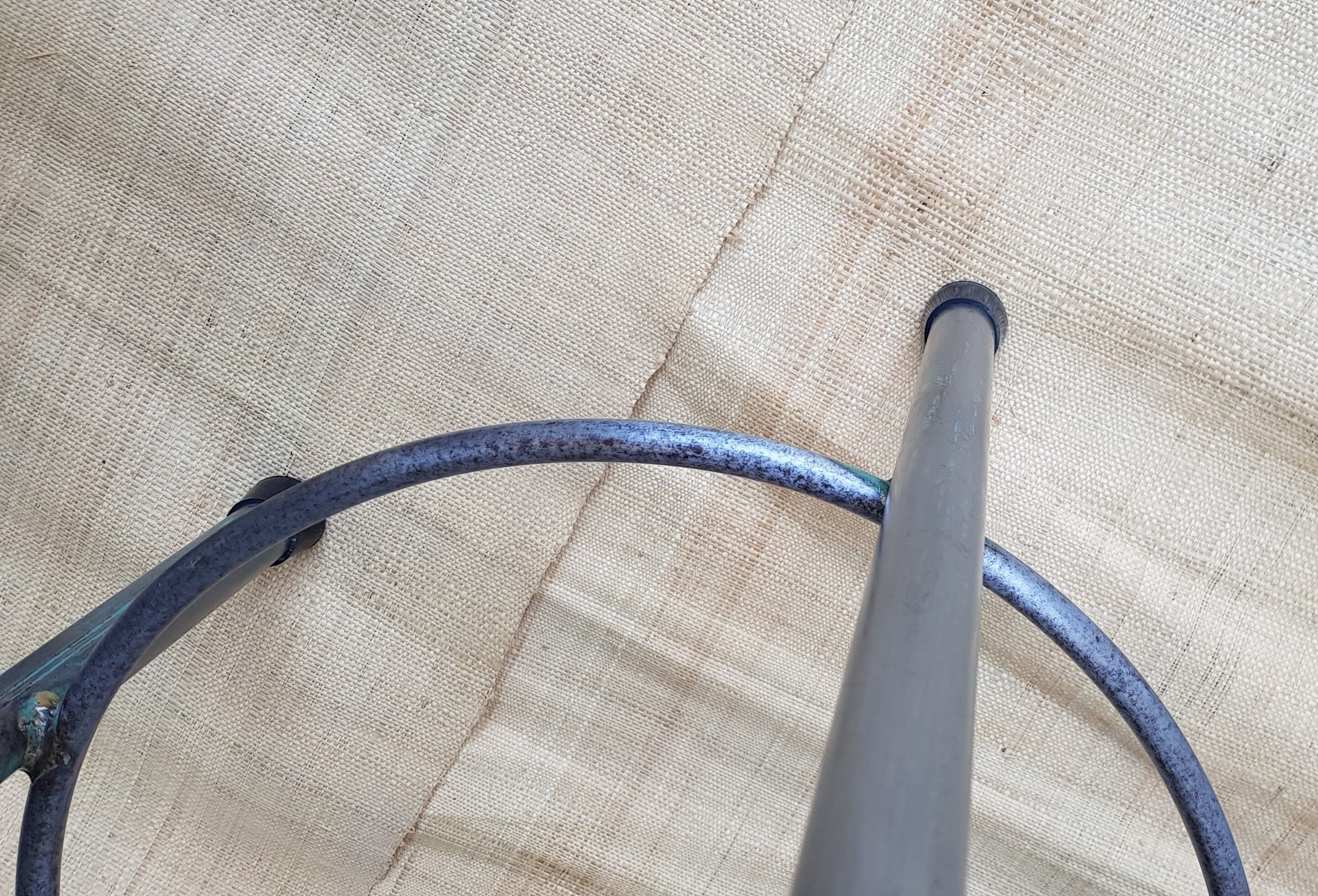 High metal and wood stool