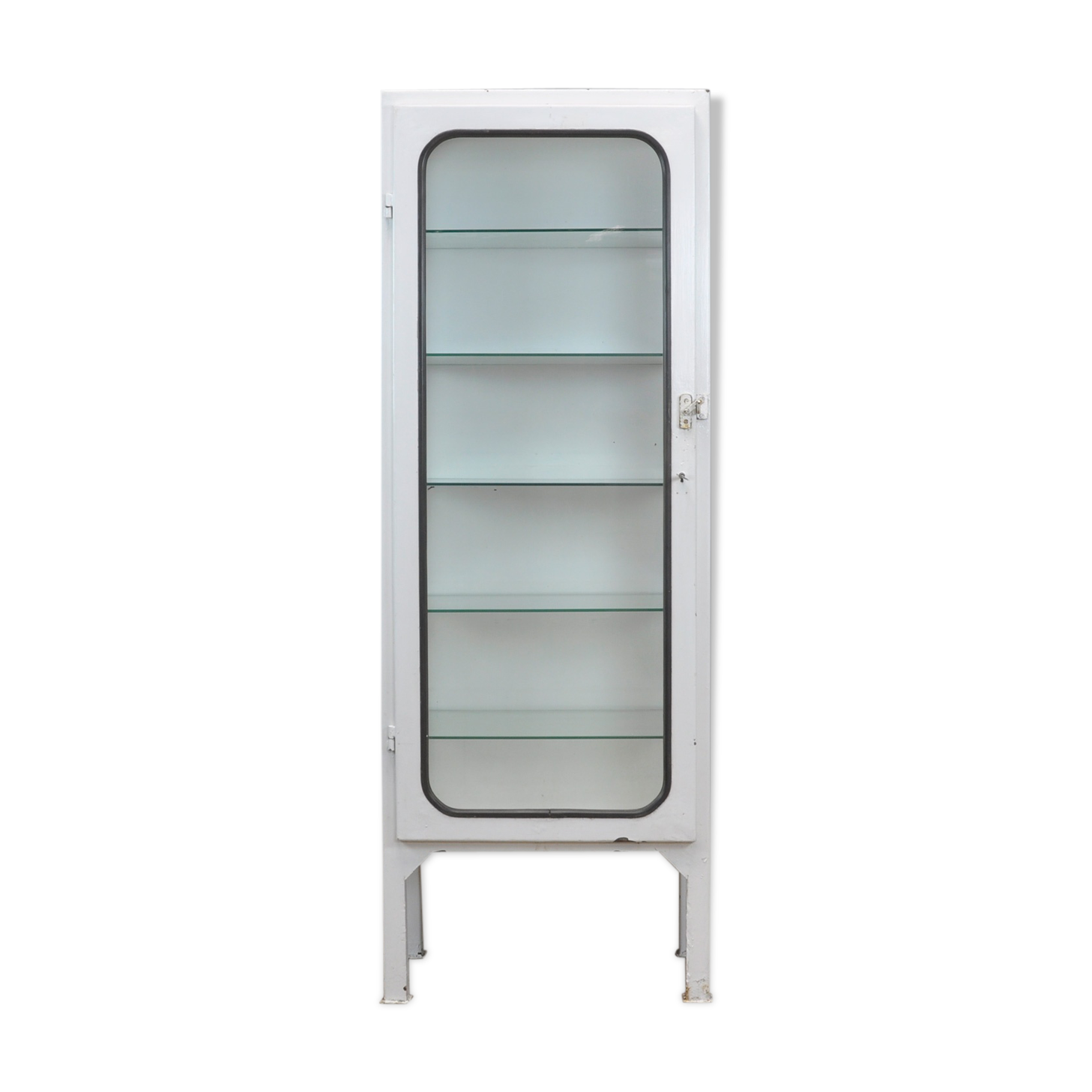 Vintage Medical Cabinet With Five Glass Shelves, 1975