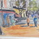Watercolor painting Paris 1954 Jean Micas