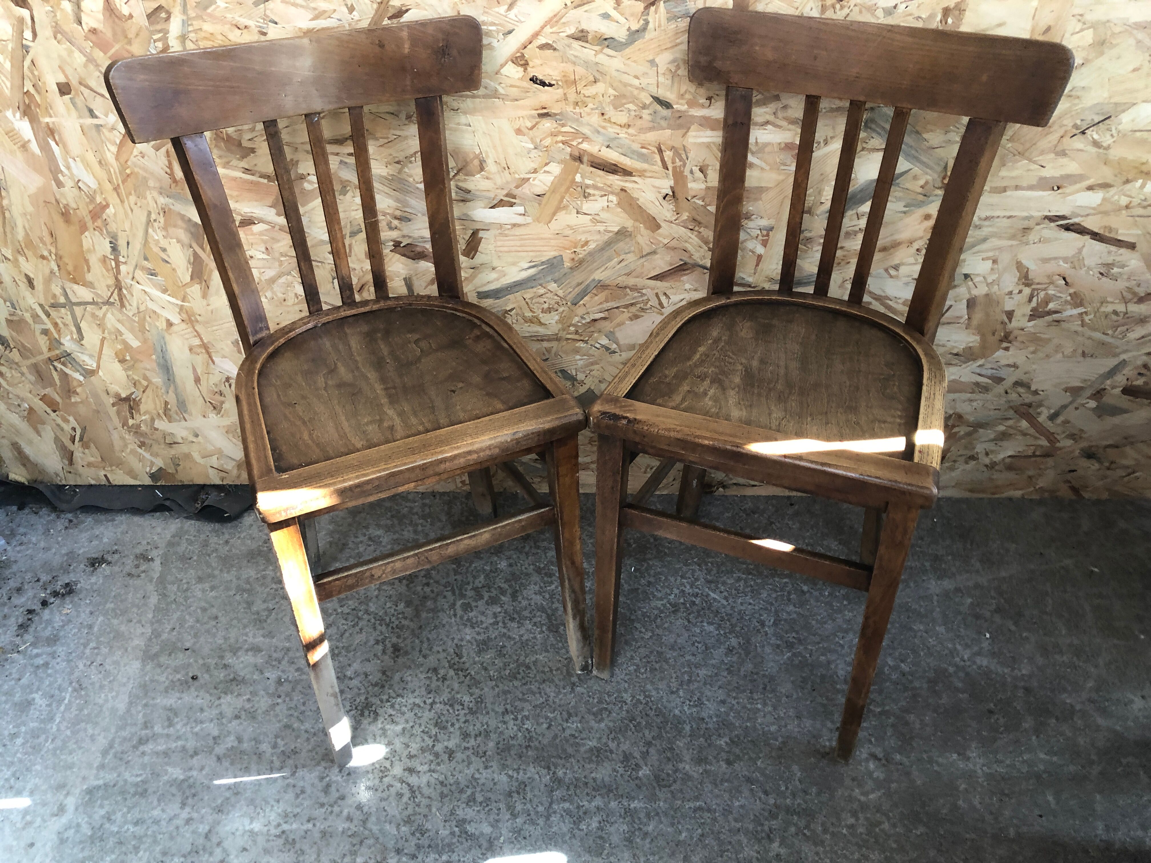 Pair chair bistro vintage wood