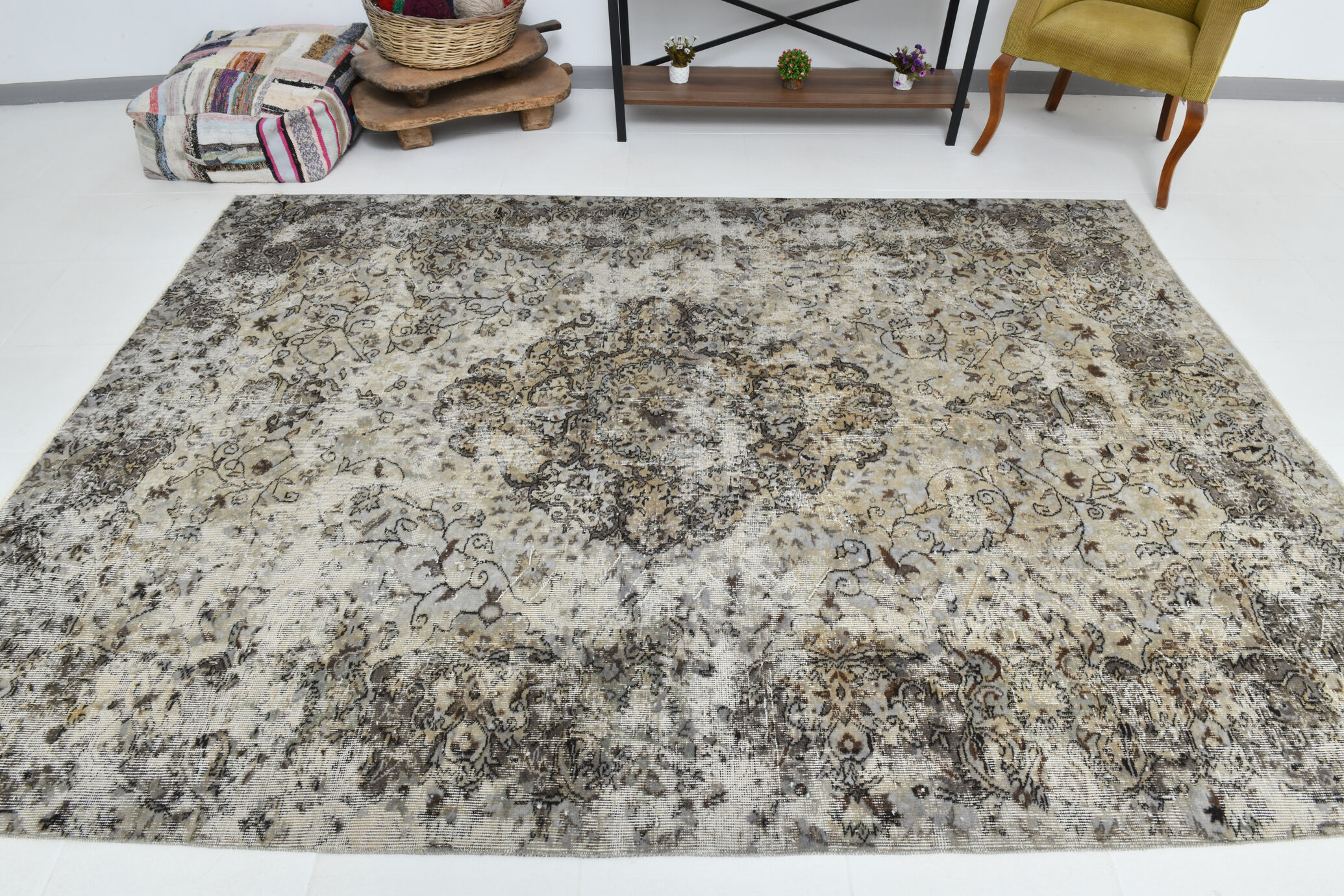 7x9 old antique anatolian turkish rug 289x206cm