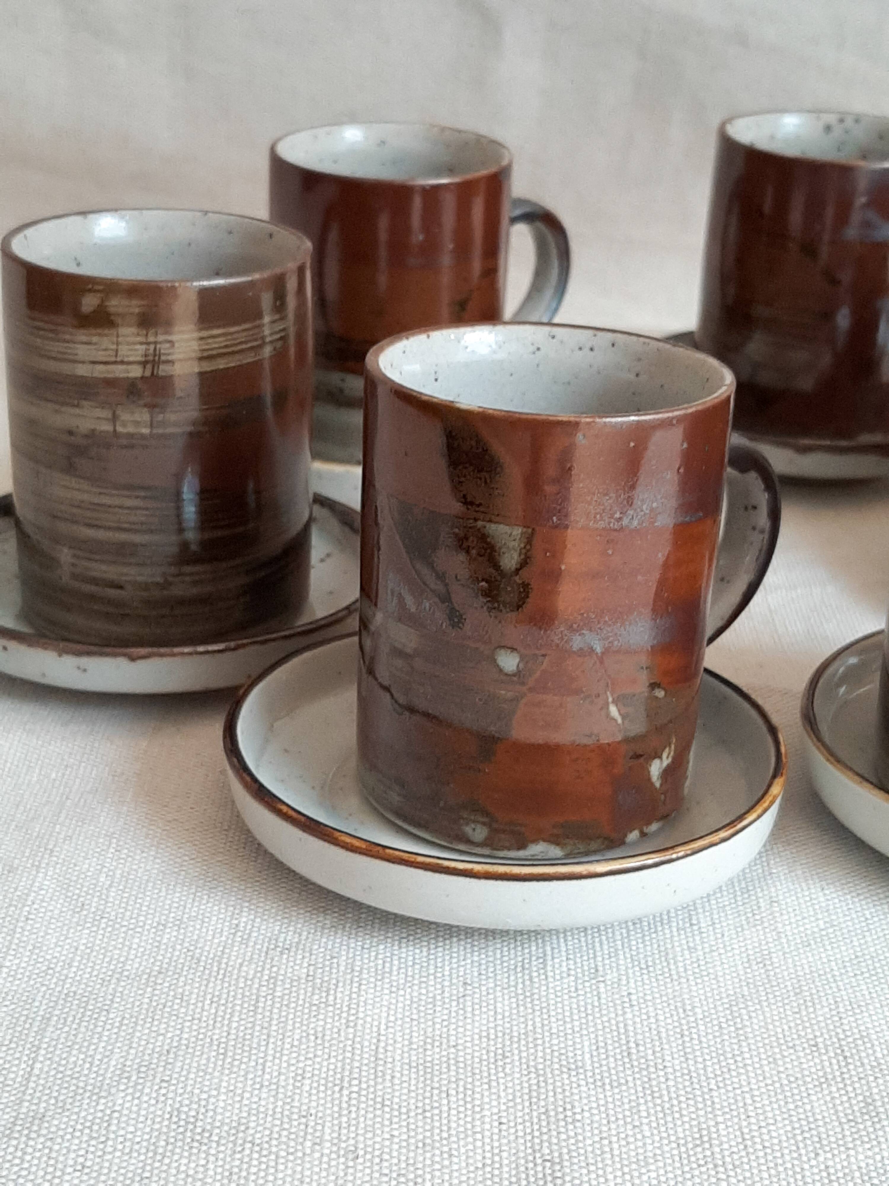 Vintage stoneware coffee mugs