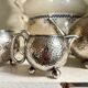 Selfish service in hammered silver-plated metal, 1930s - 3 pieces
