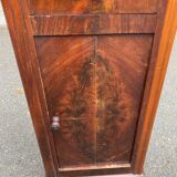 Louis Philippe mahogany bedside table from the 19th century with gray marble