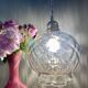 Vintage globe pendant light in transparent glass