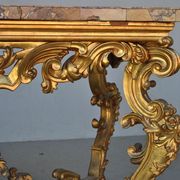 Rococo console Golden wood Roman marble XVII