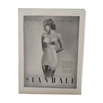 Women's fashion paper advertisement lingerie from period magazine 1937