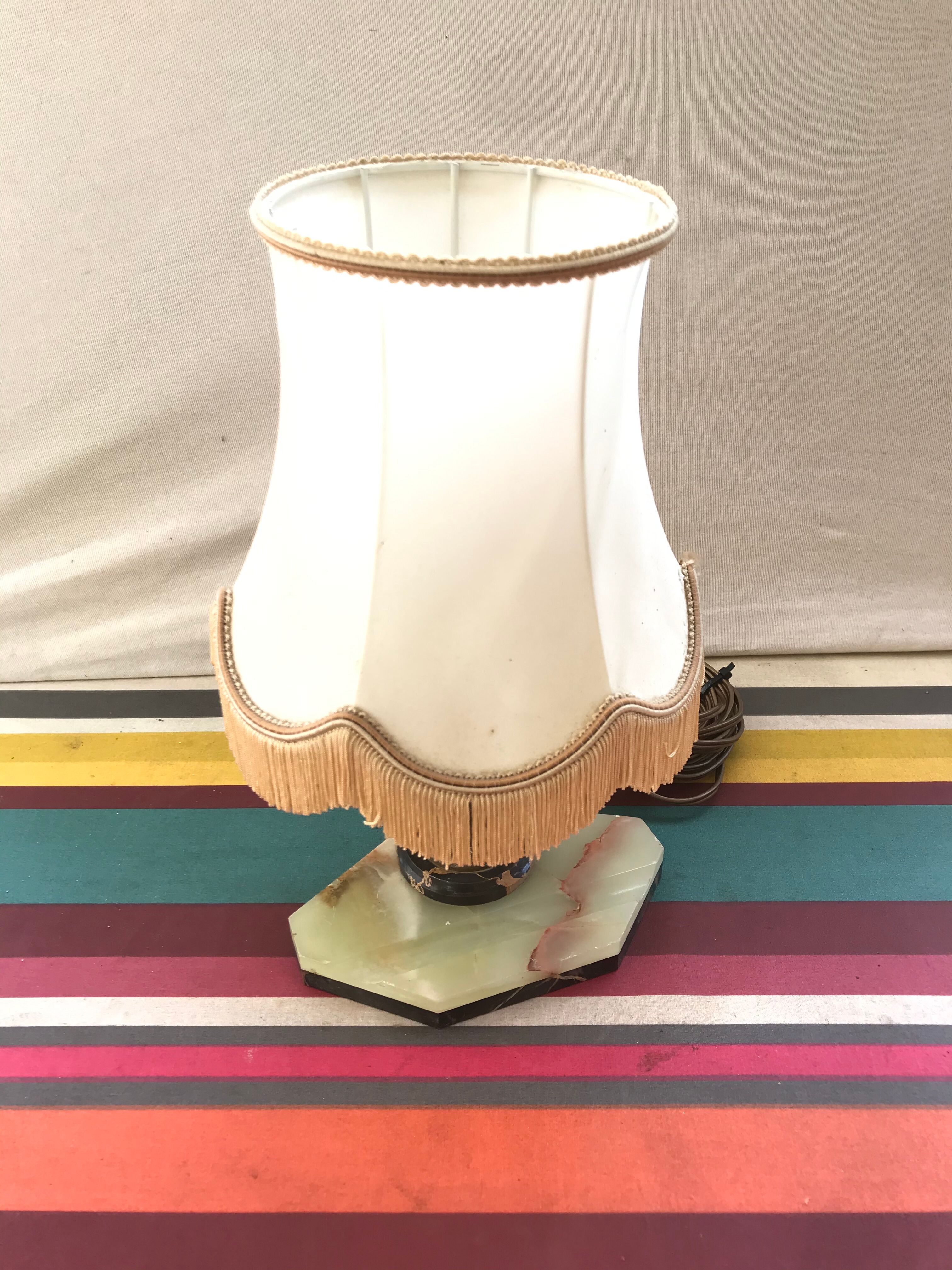 Ancient marble and alabaster column lamp