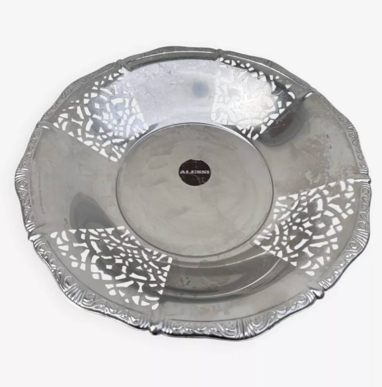 Plat coupe corbeille en métal argenté Alessi