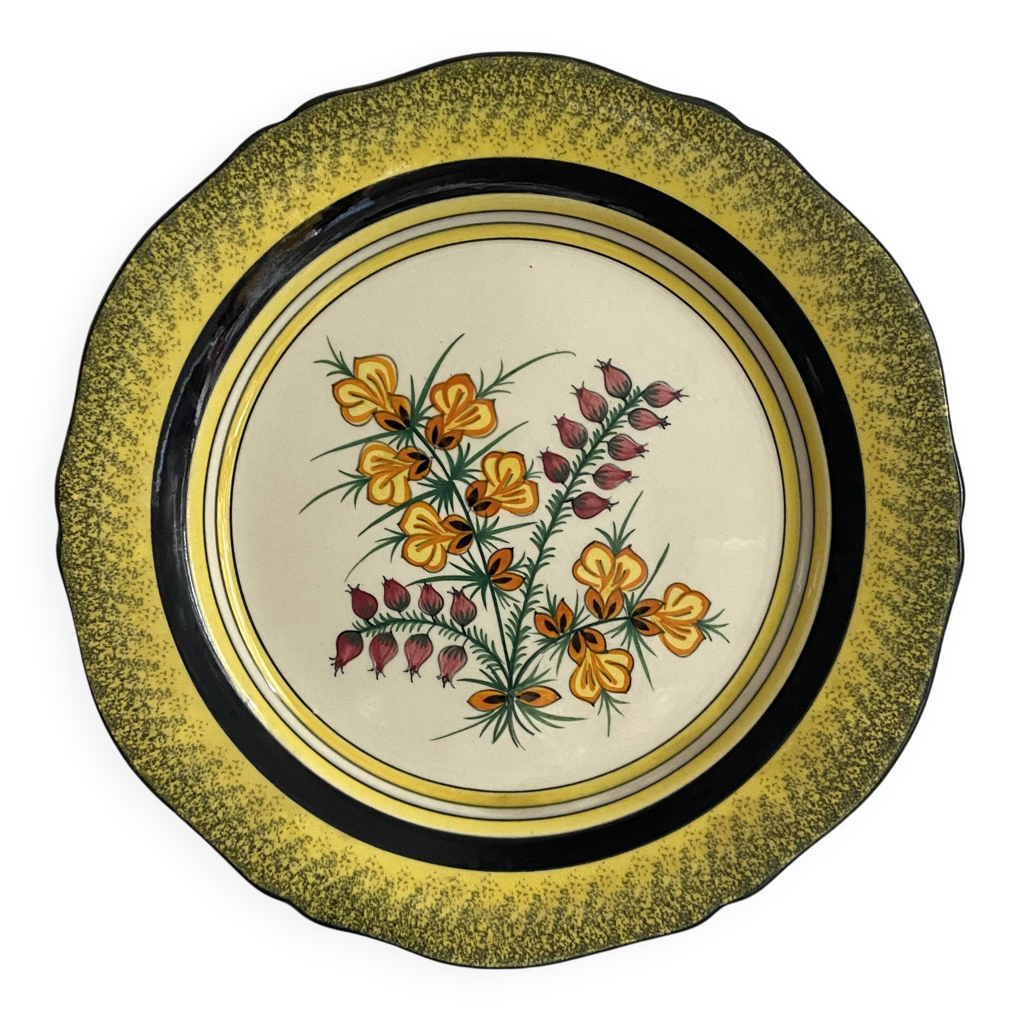 Henriot Quimper decorative plate with flowers