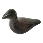 Chocolate brown ceramic dove sculpture, 20th century