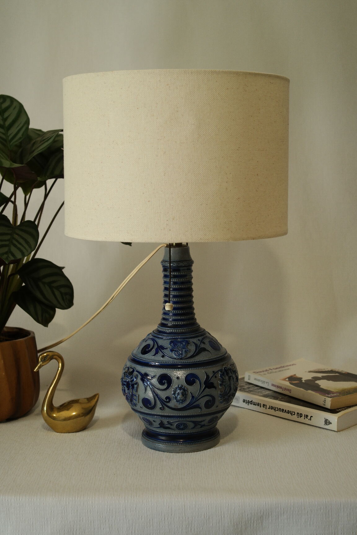 Lamp foot Sandstone blue Alsace/Germany XXth