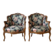 Louis XV style armchairs, the pair.