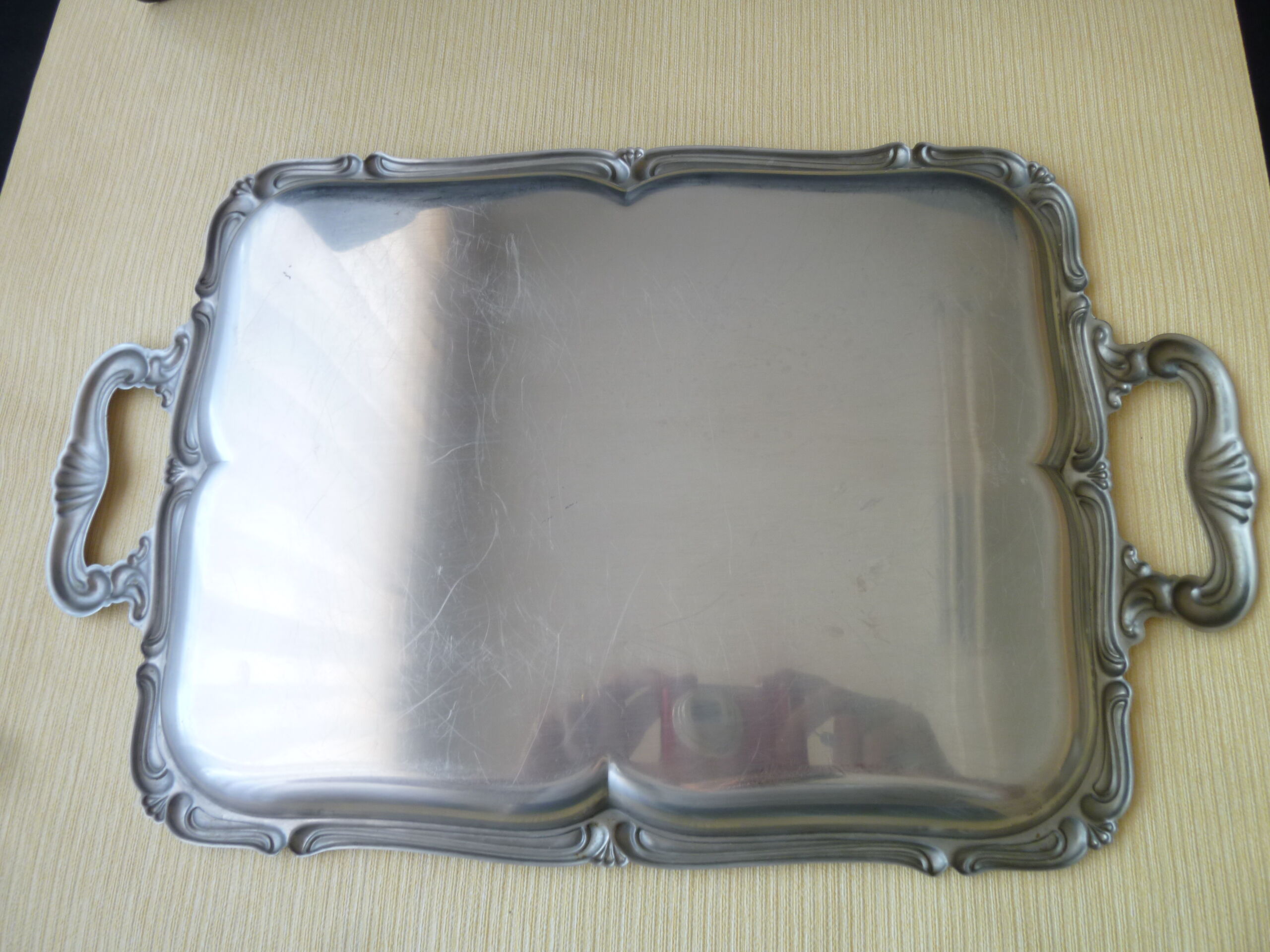 Stainless steel serving tray 35 x 27 cm