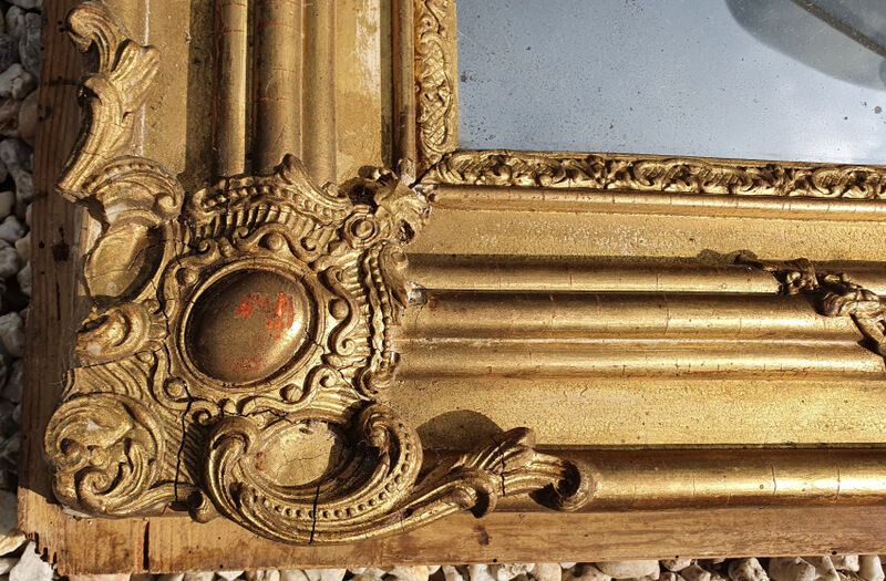 Old Large Carved Golden Mirror 91x148cm