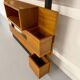 Scandinavian design teak wall unit with entrance door from the 70s
