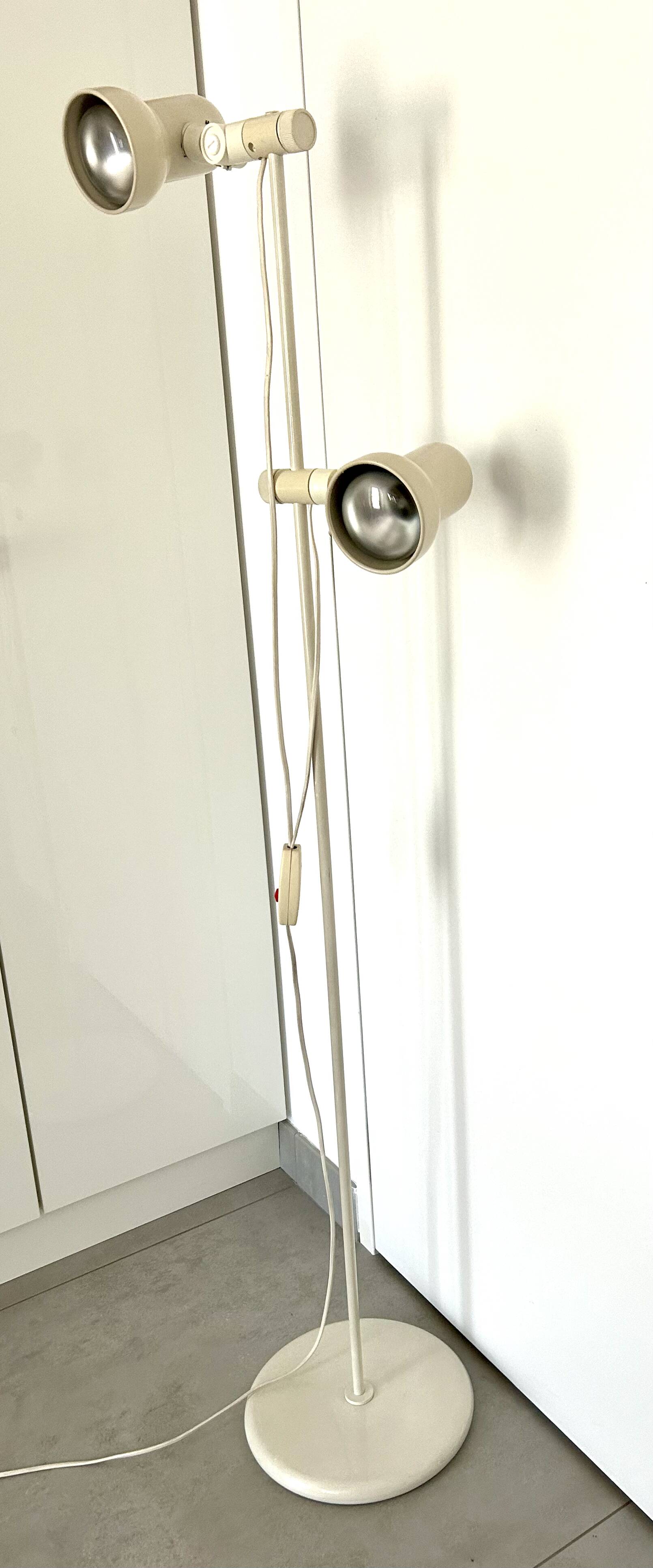 Vintage floor lamp with double spots Hudstadt Leuchten 1980