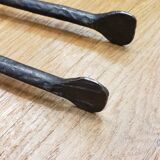 Fireplace stand with 4 wrought iron and bronze accessories