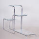 unusual bauhaus style chrome étagère, flower stand, glass, czechia, 1930s