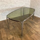 Vintage chrome table and smoked glass 1970