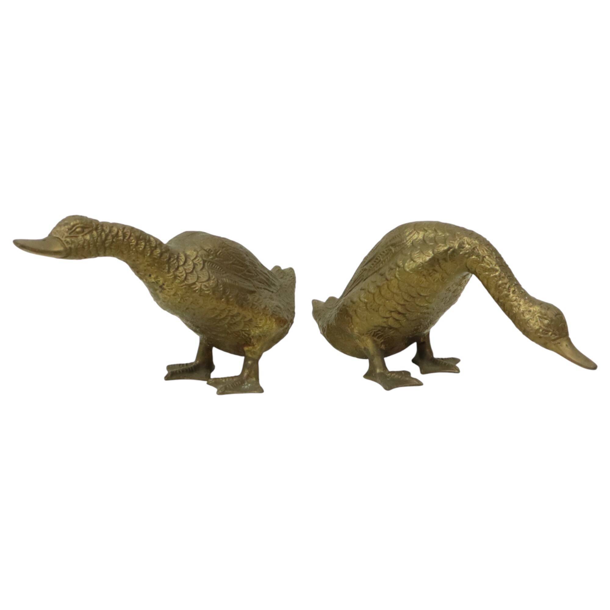 Pair of Bronze Ducks and Geese Figurines France 1940s