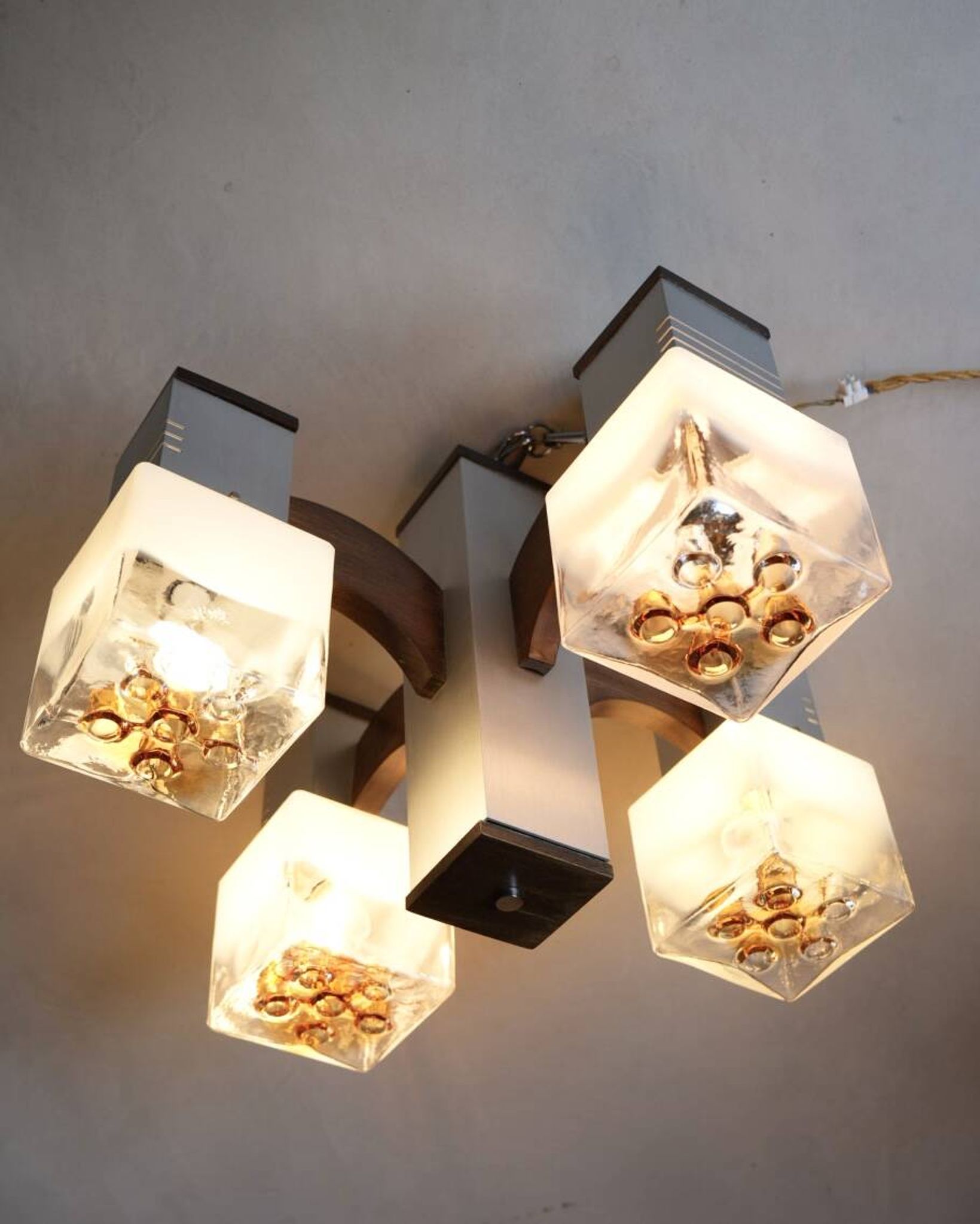 Lustre cubique Gaetano Sciolari pour Mazzega