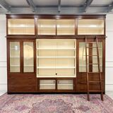 Large Classic English Art Deco Bookcase Library Cabinet