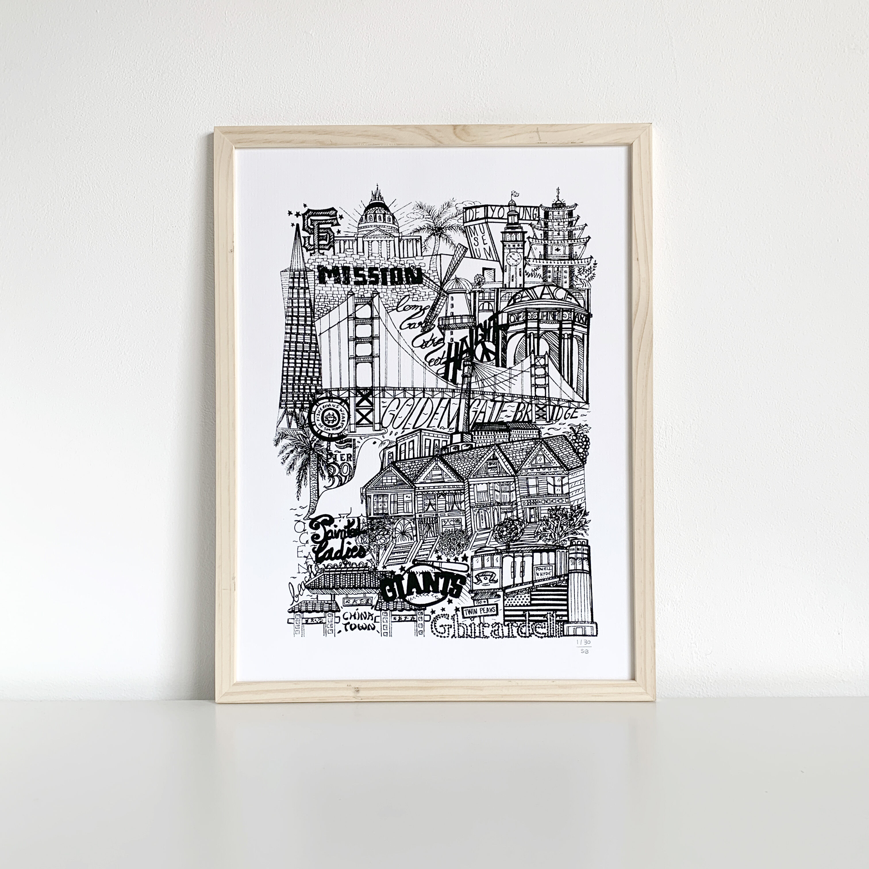 San Francisco black and white silkscreen