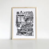 San Francisco black and white silkscreen