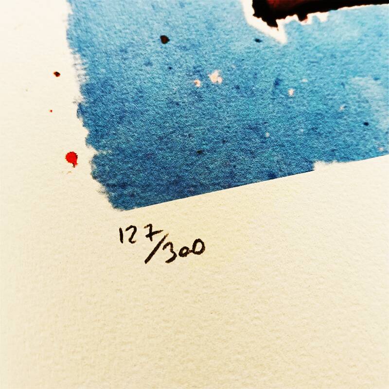 Lithographie en édition limitée de Jean-Michel Basquiat, années 1990, numérotée au crayon.