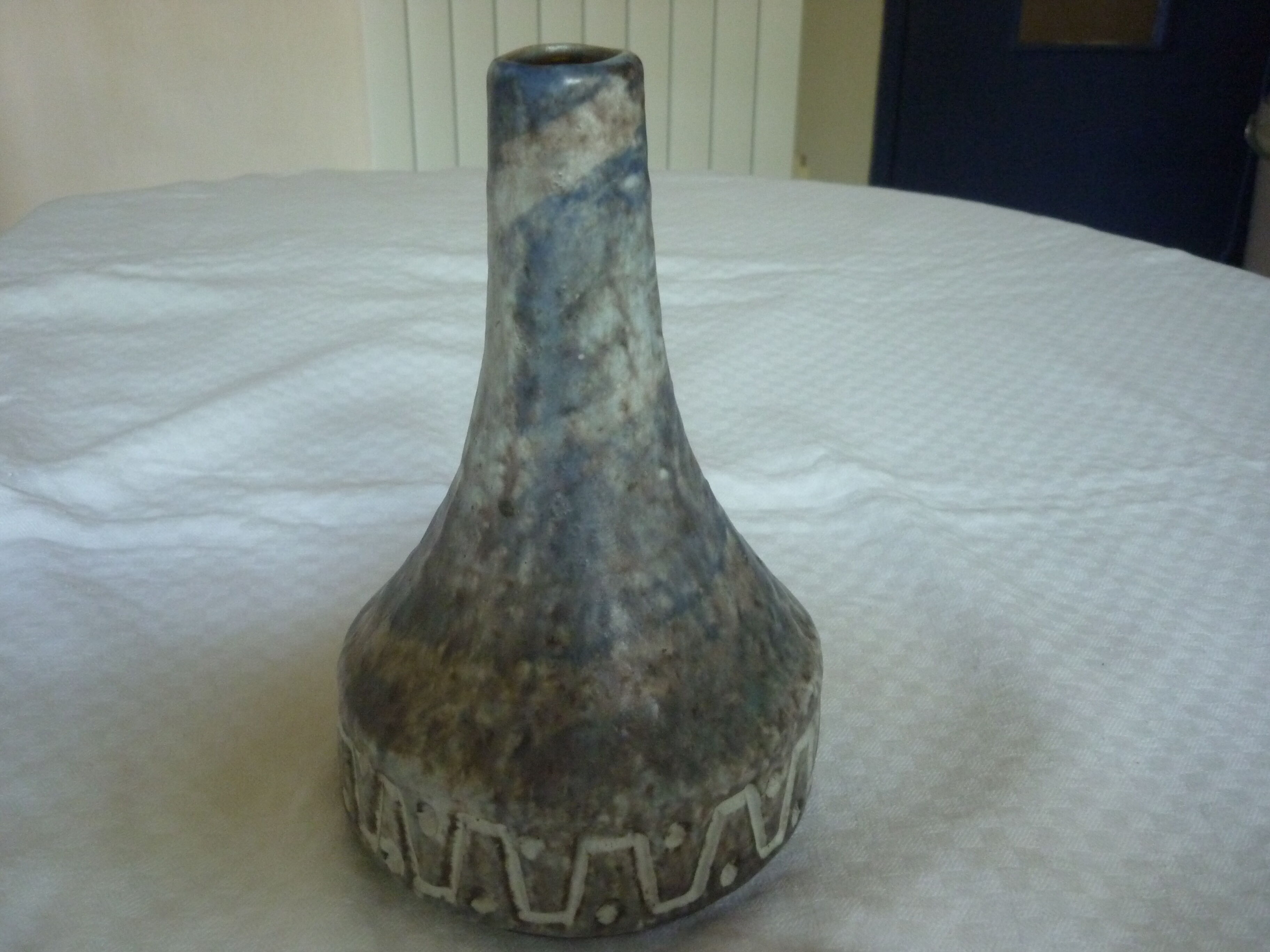 Vase en ceramique W Germany gris bleu