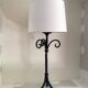 Wrought iron lamp, 2M fabric cable, cotton shade