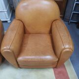 Pair of leather club chairs