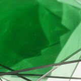 Set of 4 small square green glass plates/bowls