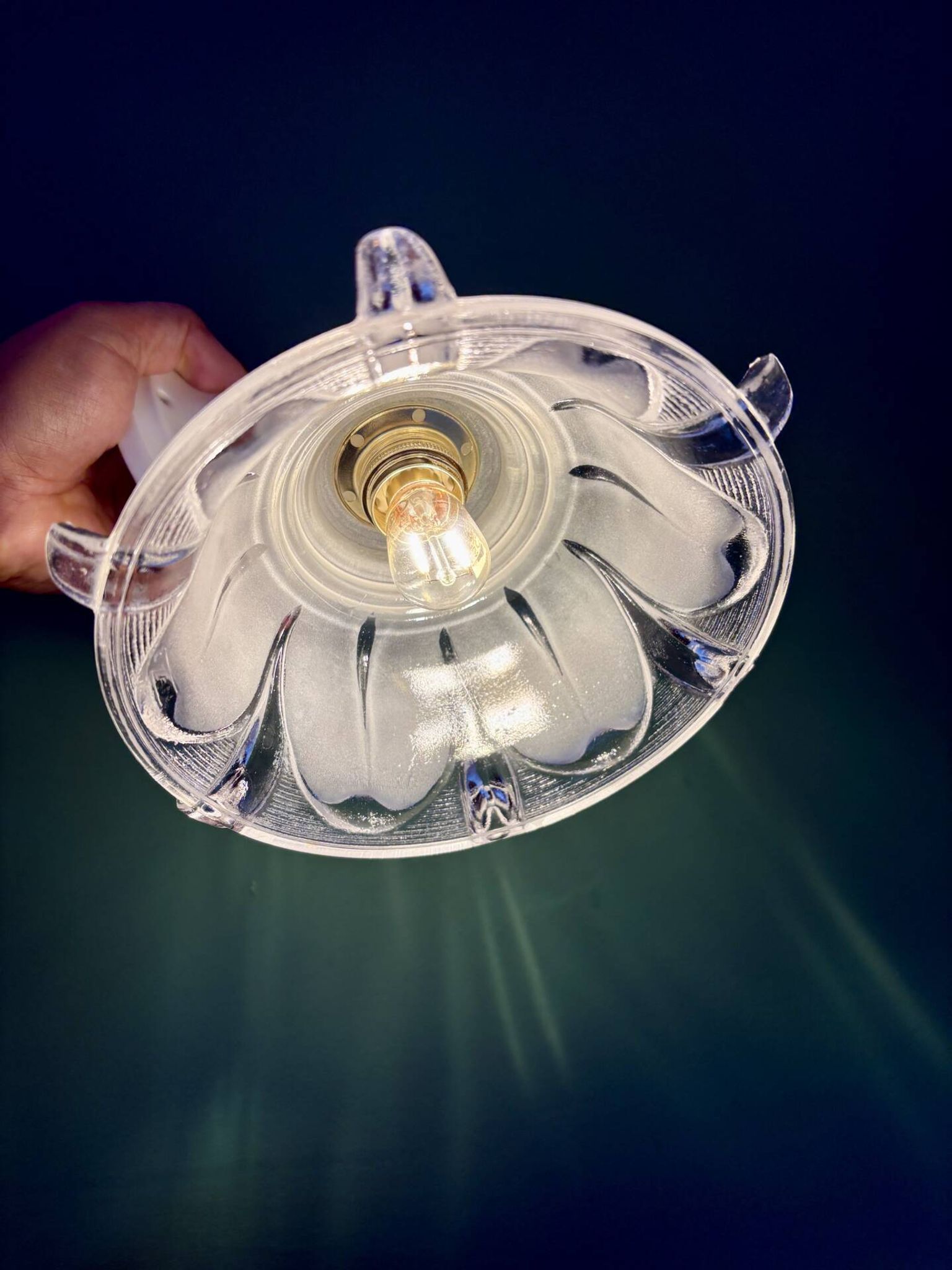 Vintage frosted glass lampshade wall light
